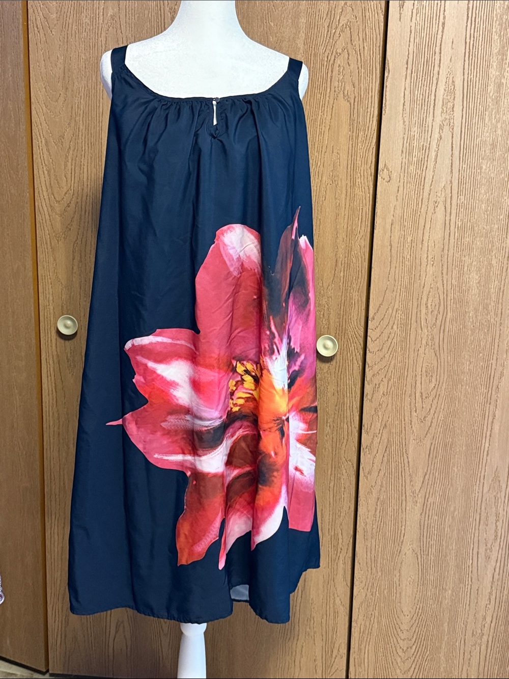 Floral Print Navy Maxi Dress